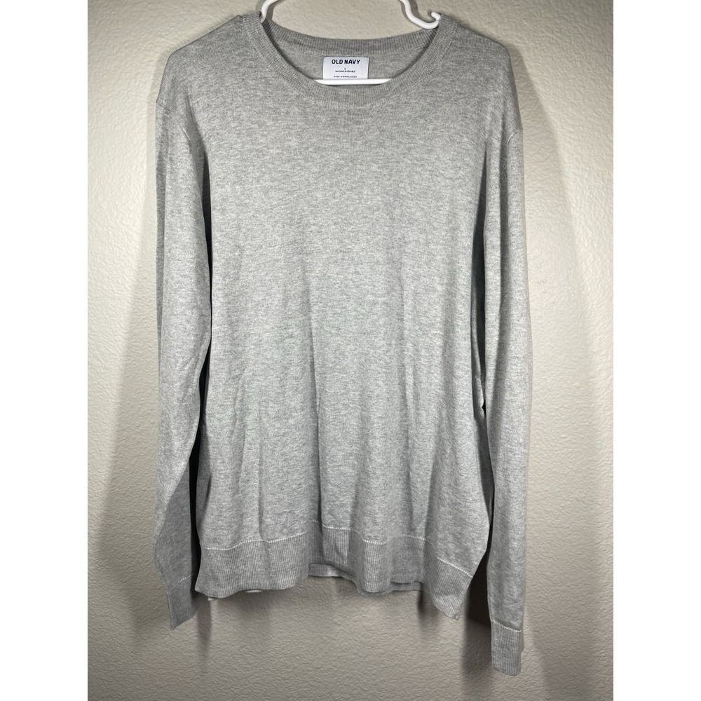 NEW Old Navy Solid Gray Lightweight Sweater Men's Sz L Crew Neck Cotton Blend